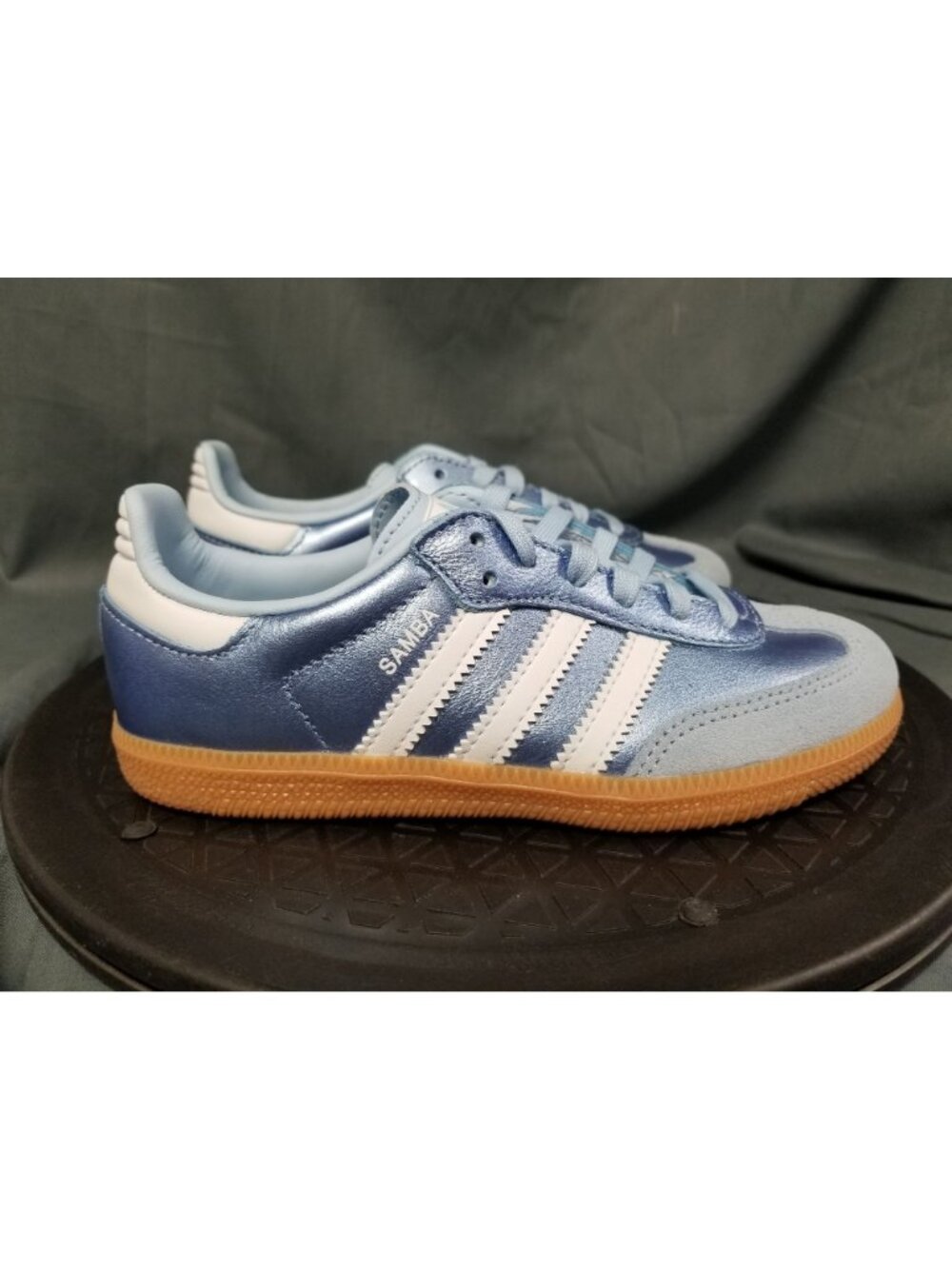 Adidas Samba OG C (PS) Metallic Blue/White/Gum KK2343 Girls Size 2.5 NEW IN BOX - Picture 9 of 11